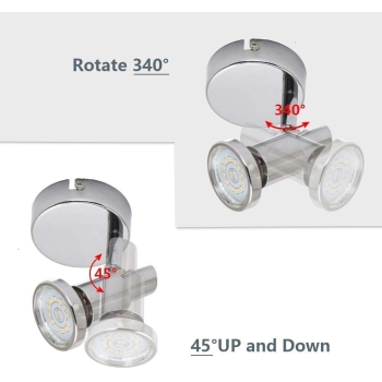 Kinkiet niklowana lampa ścienna IP22 łazienka salon z żarówką GU10 LED 3W [Artp]
